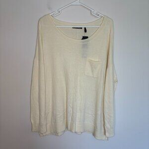 DAISY FUENTES NEW Weekend Getaway Sweater Womens XL Cream Long Sleeve Soft